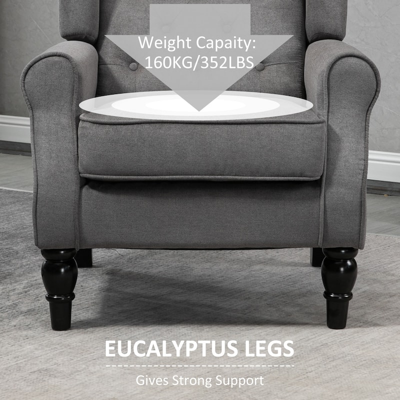 HOMCOM Copper Grove Guanta Tufted Wood Leg Accent Chair