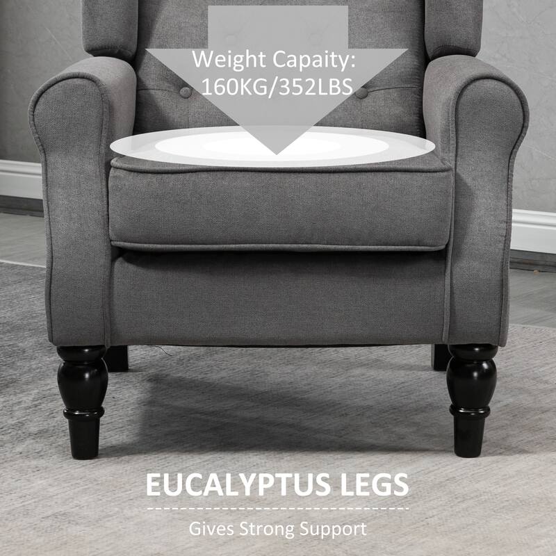 Fabric Wood Accent Chair with Diamond Tufting - 29.25"W x 33.75"D x 40.25"H