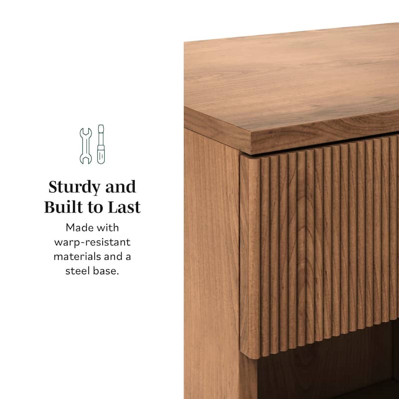 Middlebrook Designs Modern Fluted-Drawer Nightstand