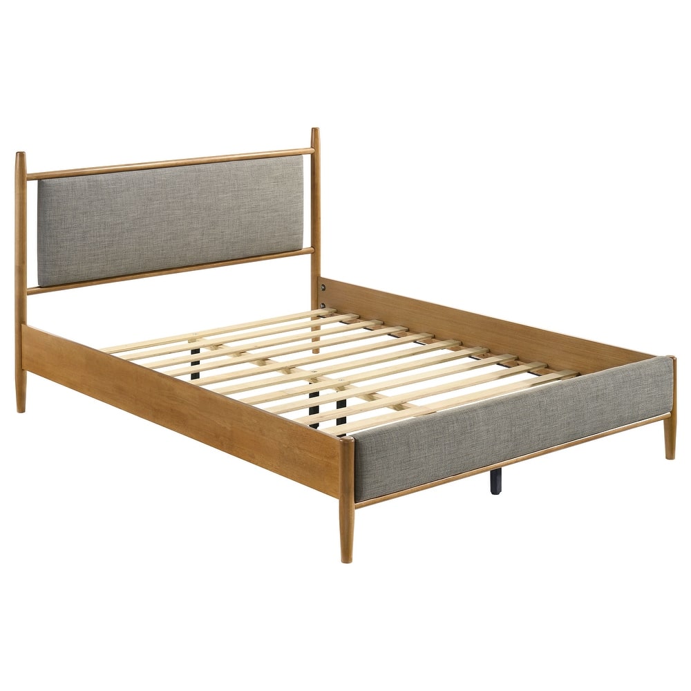 Mason 46-inch Panel Platform Bed Grey and Light Brown