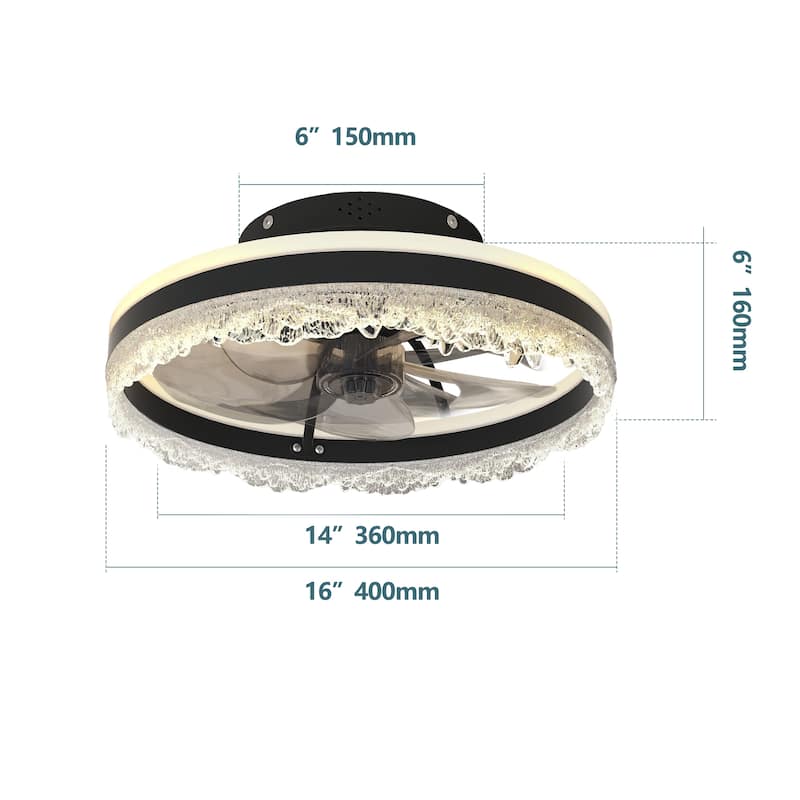 16" Quiet Ceiling Fan with Light