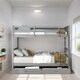 preview thumbnail 20 of 34, Full over Full Size Bunk Bed with Ladders, Solid Wood Kids Storage Bed Frame with 2-Storage Drawers for Bedroom, Walnut
