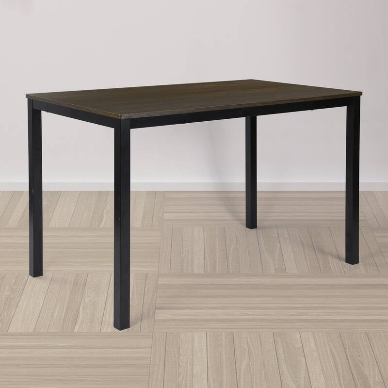 Homy Casa 47" Rectangular Dining or Work Table with Wood Grain Top and Metal Frame for Home or Office