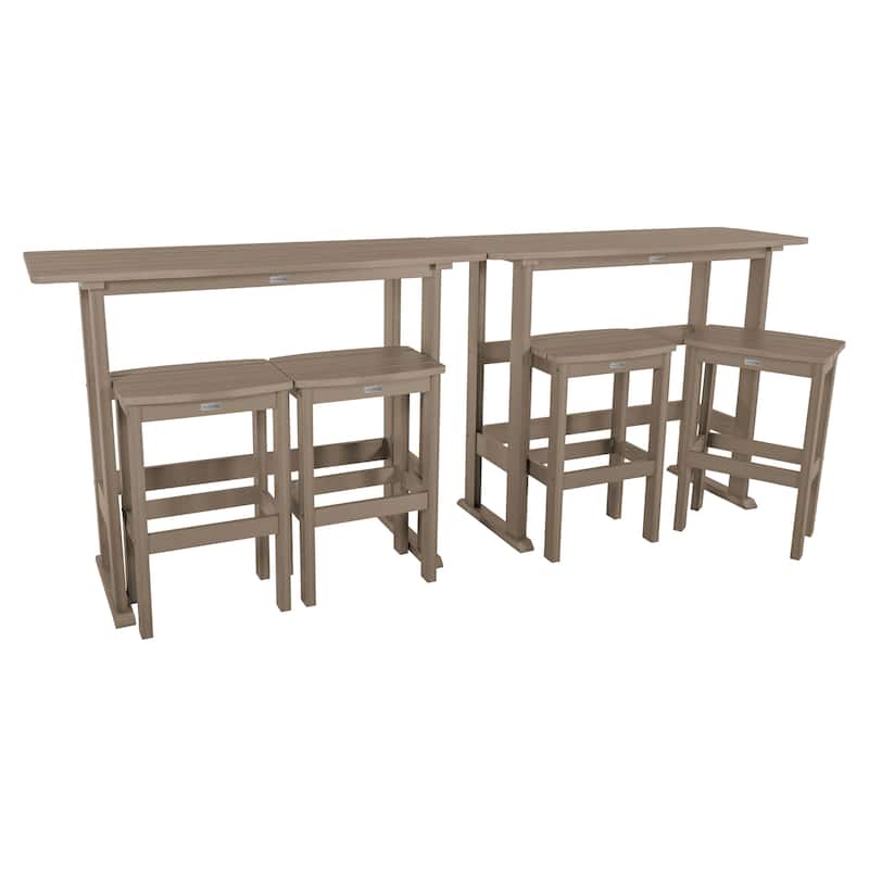 Lehigh 6-Piece Outdoor Balcony Set - Bar-height - Woodland Brown