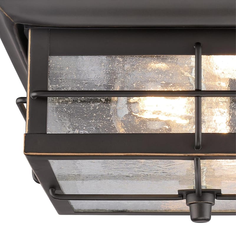 Westinghouse Orwell Two-Light Outdoor Flush-Mount Fixture, Seeded Glass