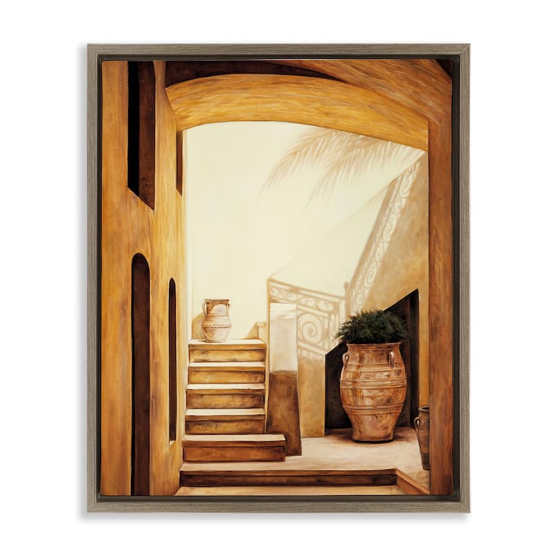 Stupell Timeless Architecture Interior Framed Floater Canvas Wall Art Design By Eduardo - 25 x 31 - Brown