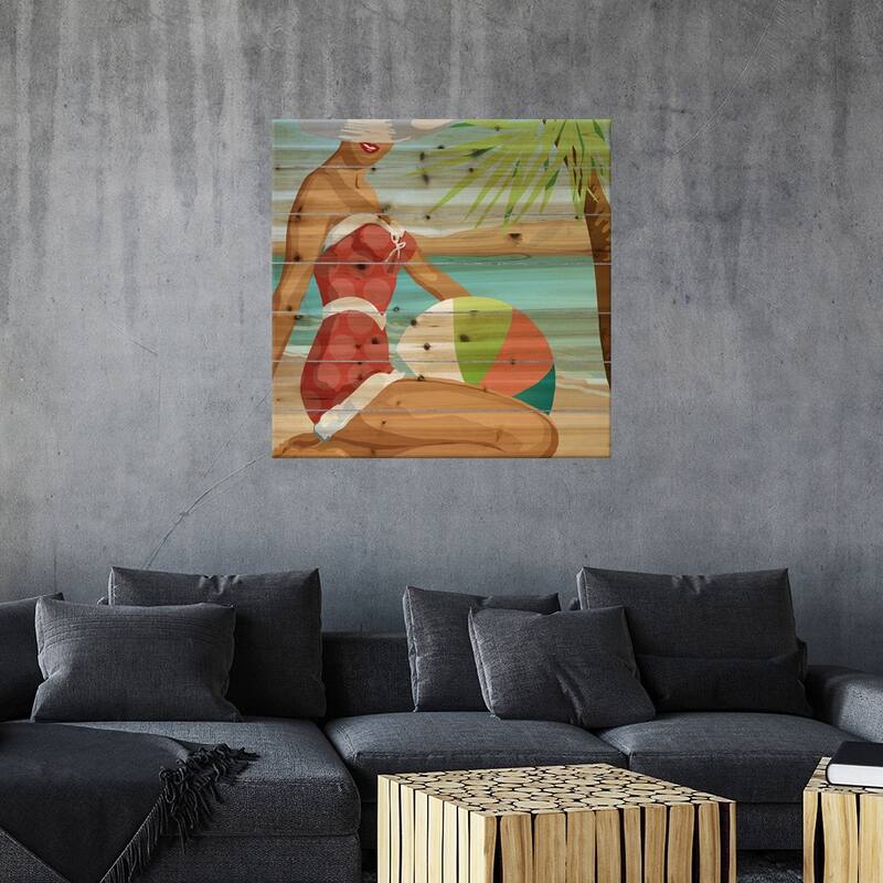 Beach Beauty I Print On Wood by Carol Robinson - Multi-Color