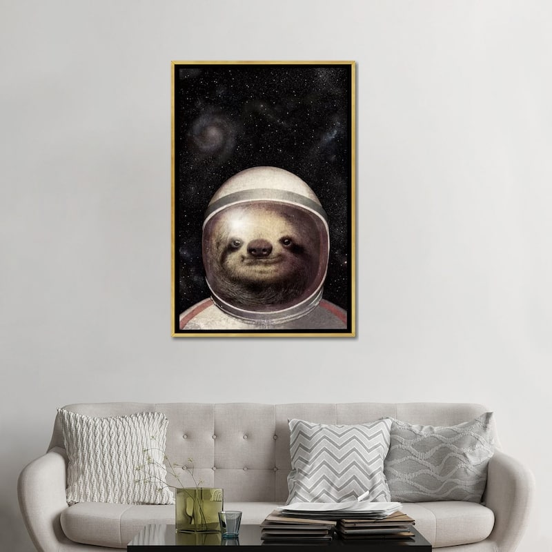 iCanvas "Space Sloth" by Eric Fan Framed Canvas Print