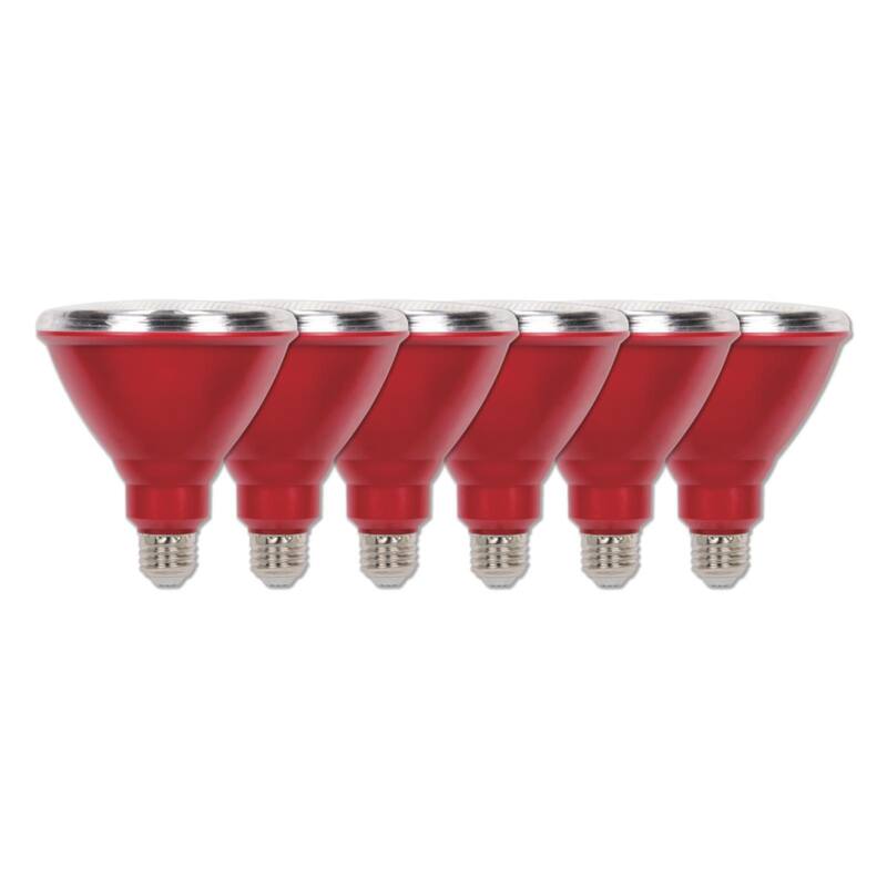 Westinghouse 100-Watt Equivalent Red PAR38 Flood Outdoor Weatherproof LED Light Bulb with Medium Base - 6-Pack