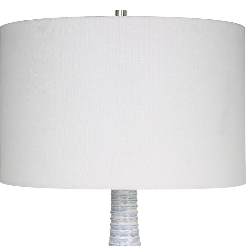 Uttermost Clariot Ribbed Blue Table Lamp - 31.75 x 16 x 16 - 31.75 x 16 x 16