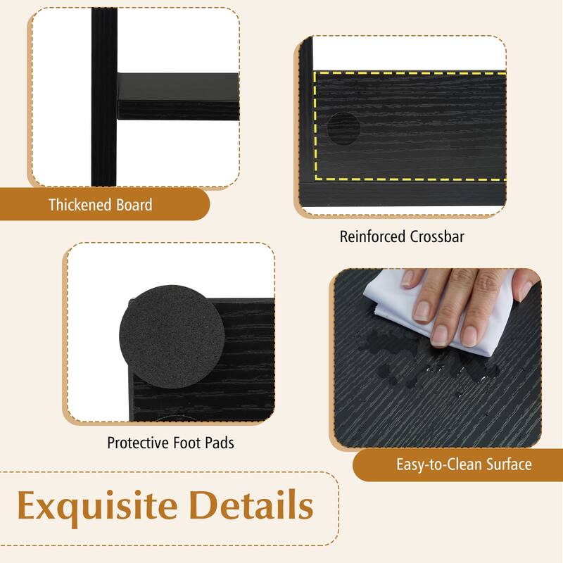 Gymax 2PCS 2-Cube Bookshelf Modern Vertical Bookcase w/ Anti-tipping