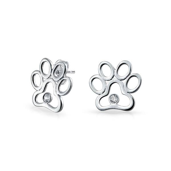 925 Sterling Silver Dog Puppy and Dog Bone Stud Earrings Kids Jewellery