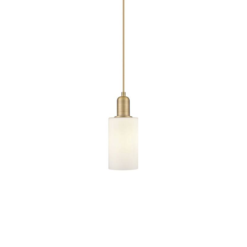 Innovations Lighting 716-1P-10-5 Clymer Pendant Clymer 5" Wide Mini - Brushed Brass / Matte White
