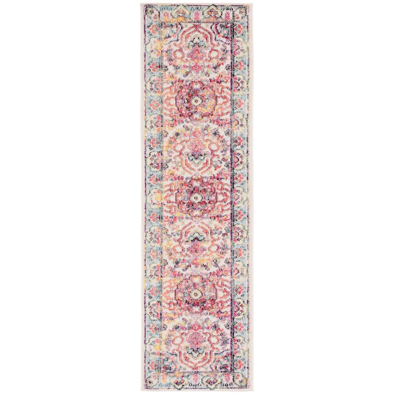 SAFAVIEH Madison Joline Vintage Oriental Rug - 2'3" x 8' Runner - Ivory/Red