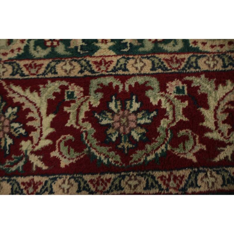 Hand Knotted Oriental 100% Wool Carpet Traditional Floral Green Agra Area Rug - 6' 2'' X 4' 1''