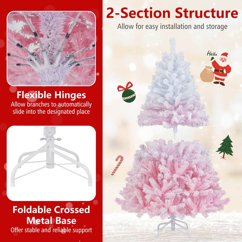 Costway 5/6/7/8 FT Artificial Christmas Tree with 180/250/350/470 Warm - See Details