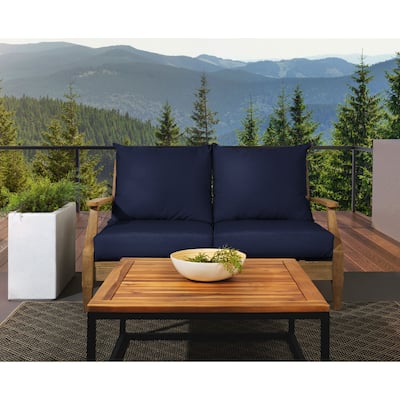 Sorra Home Outdoor Valdese Boucle Loveseat Pillow and Cushion Set