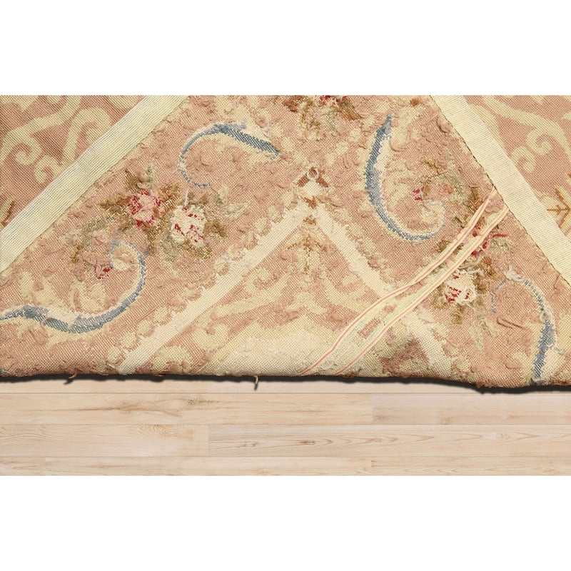 Hand Woven Beige Multi Aubusson Wool Traditional Oriental Area Rug - 9' 8'' x 11' 8''