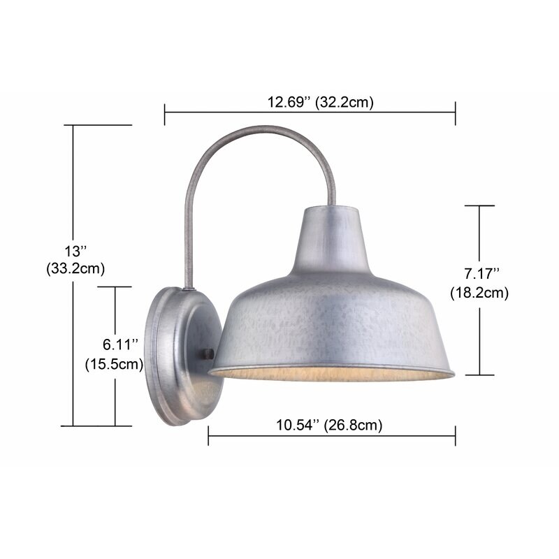 1 Light Outdoor Barn Light With Galvanized finish 10.54
