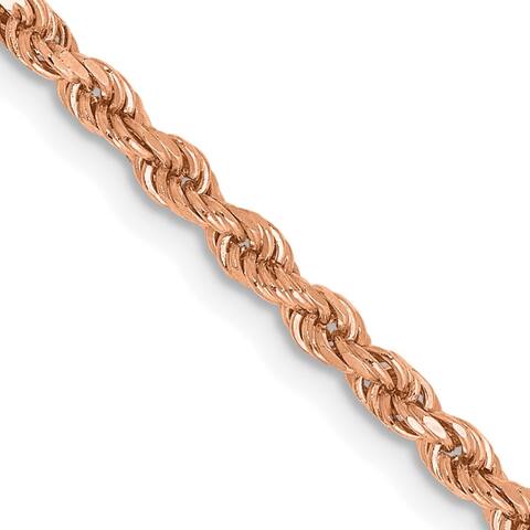 14k Rose Gold 2.25mm Diamond-Cut Rope with Lobster Clasp Chain Necklace, 20"
