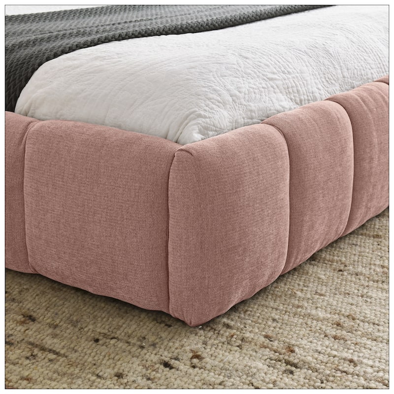 Queen Size Upholstered Bed Frame with Thick Fabric