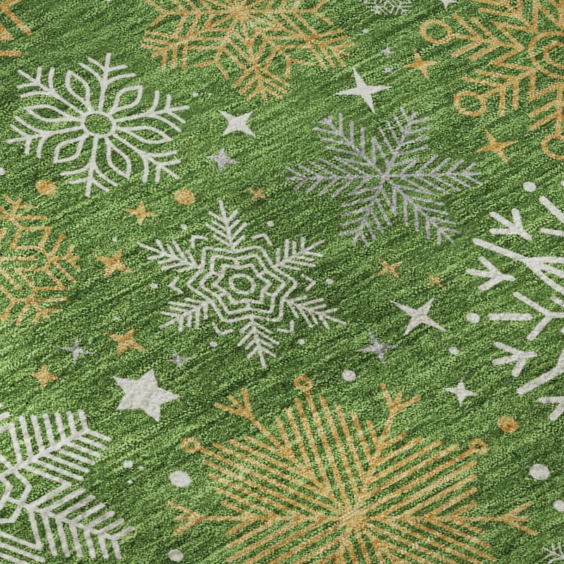 Premium Washable Super Soft Winter Snowflake Mayfield Rug