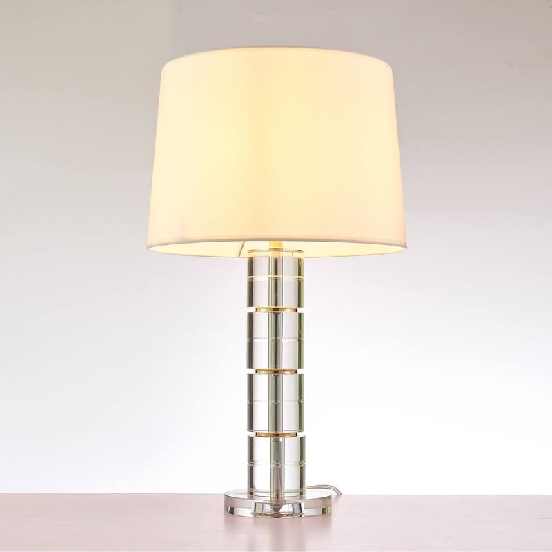 Pasargad Home Regal Collection Metal and Crystal Table Lamp Lights