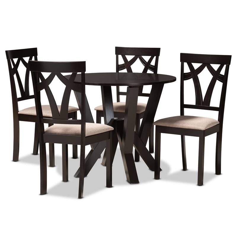 Reagan Modern and Contemporary 5-Piece Dining Set - Beige