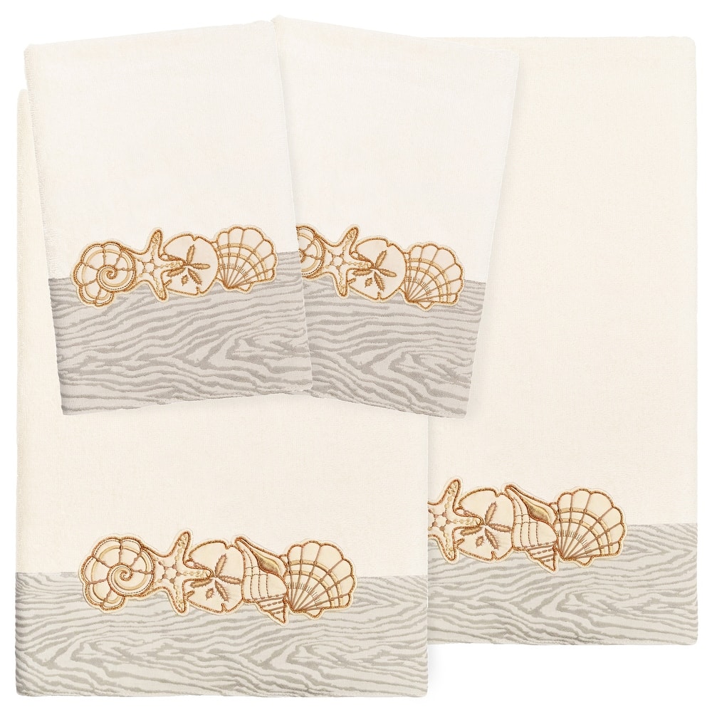 Authentic Hotel and Spa Shell Row 4 PC Towel Set