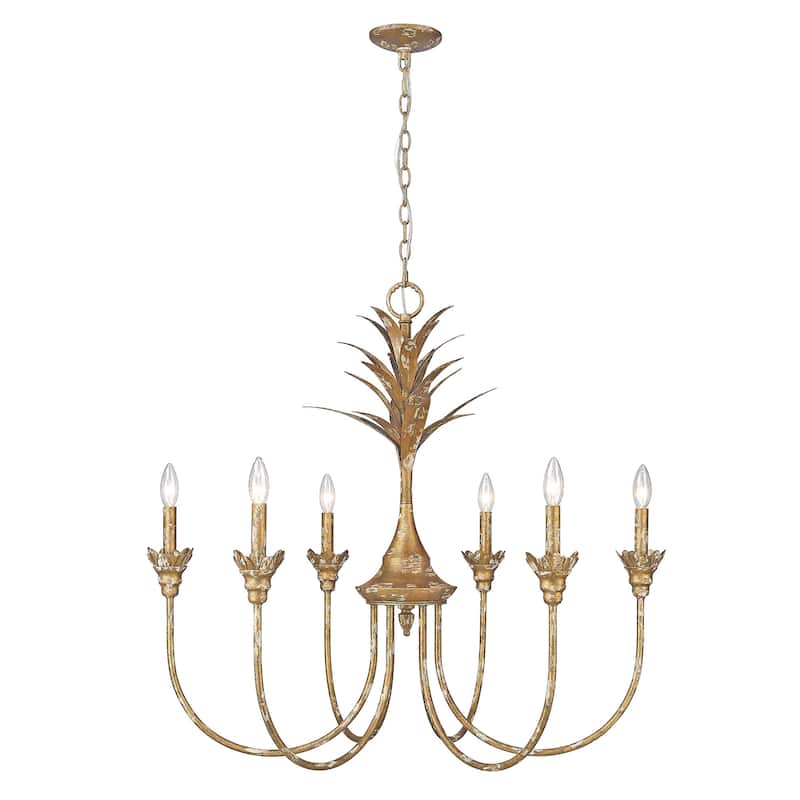 Golden Lighting 0846-6 Lillianne 6 Light 34" Wide Taper Candle