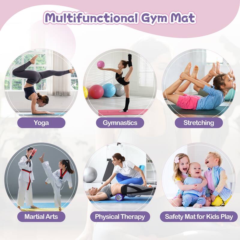 Gymax Gymnastics Gym Mat 4-Panel Folding Lightweight Gymnastics