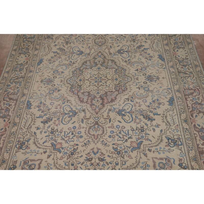 Tabriz Persian Area Rug Hand-Knotted Oriental Wool Carpet - 6'8"x 9'7"