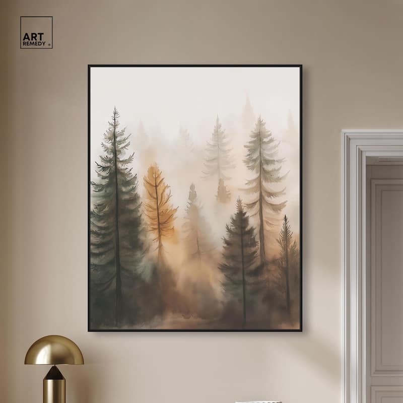 Misty Pines I Canvas by Art Remedy