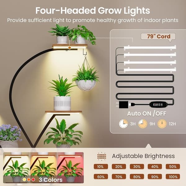 Plant Stand with Grow Light Plant Rack with Wheels Display Shelves - On  Sale - Bed Bath & Beyond - 42804408
