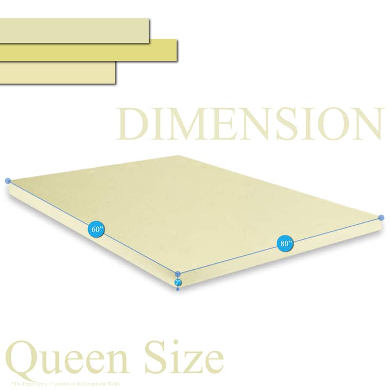 ONETAN 2-Inch High Density Foam Mattress Toppers,Add Comfort To Mattress - Queen