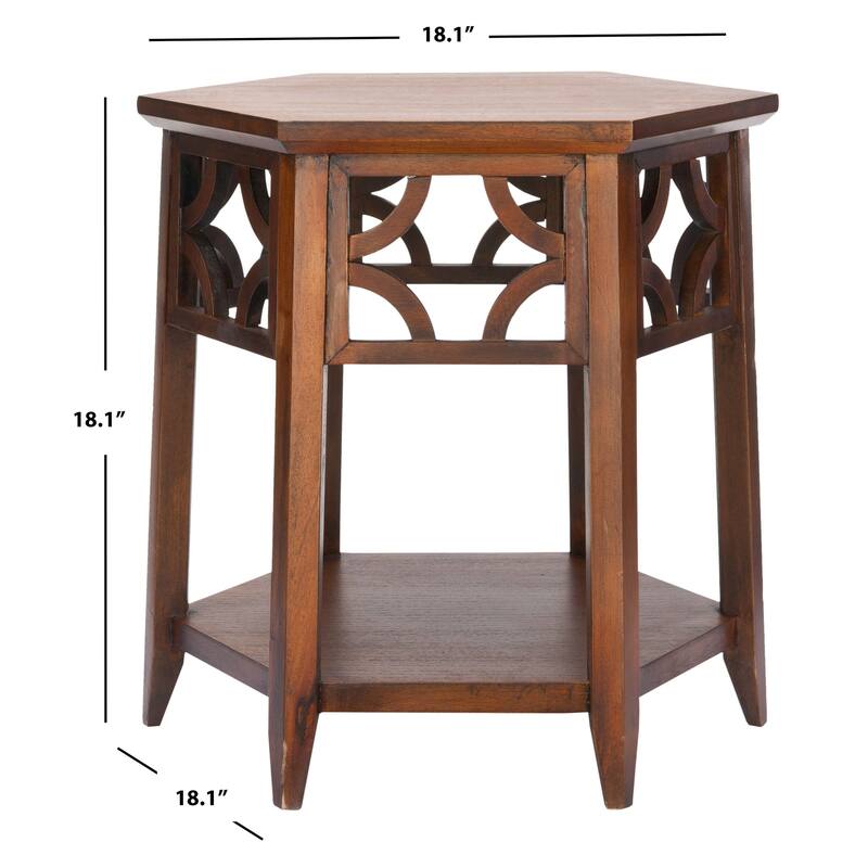 SAFAVIEH Aileen Bali Resorts Brown Hexagon End Table - 18.1" x 18.1" x 18.1" - 18Wx18Dx18H