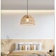 preview thumbnail 1 of 8, 1-Light Woven Rattan Bohemian Adjustable Pendant Light - 11.75*7inches