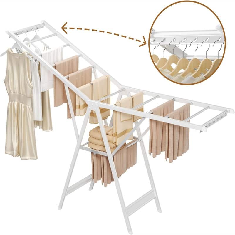 Clothes Drying Rack,63 Inches Foldable Aviation Aluminum Alloy Drying Rack,