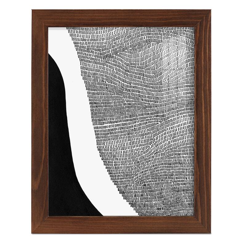 Black & White Abstract I -Framed Print w/glass-Cherry Red