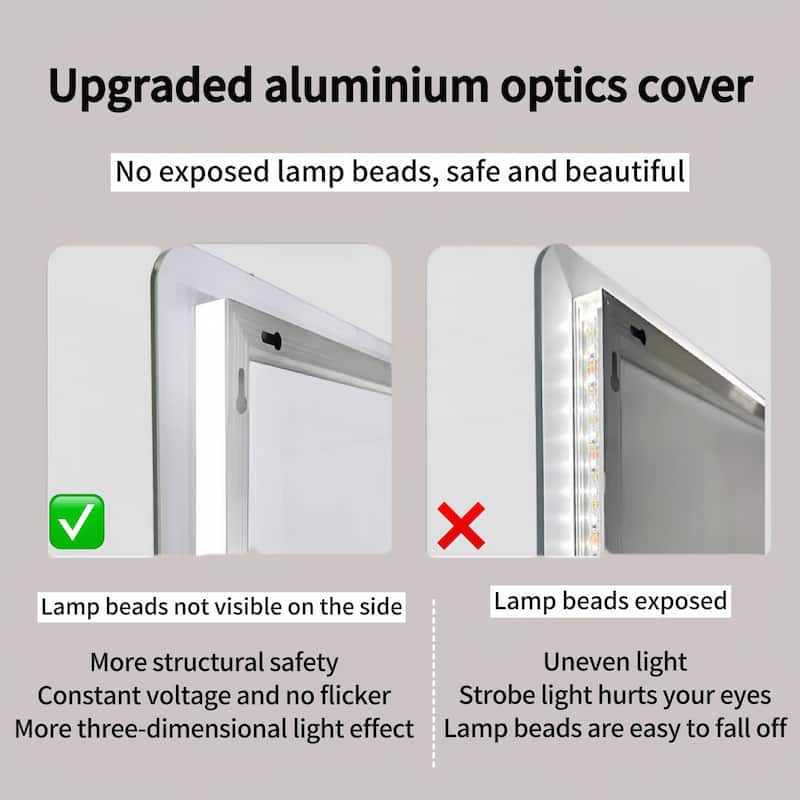 Full Length Floor Mirror LED Whole Body Mirror