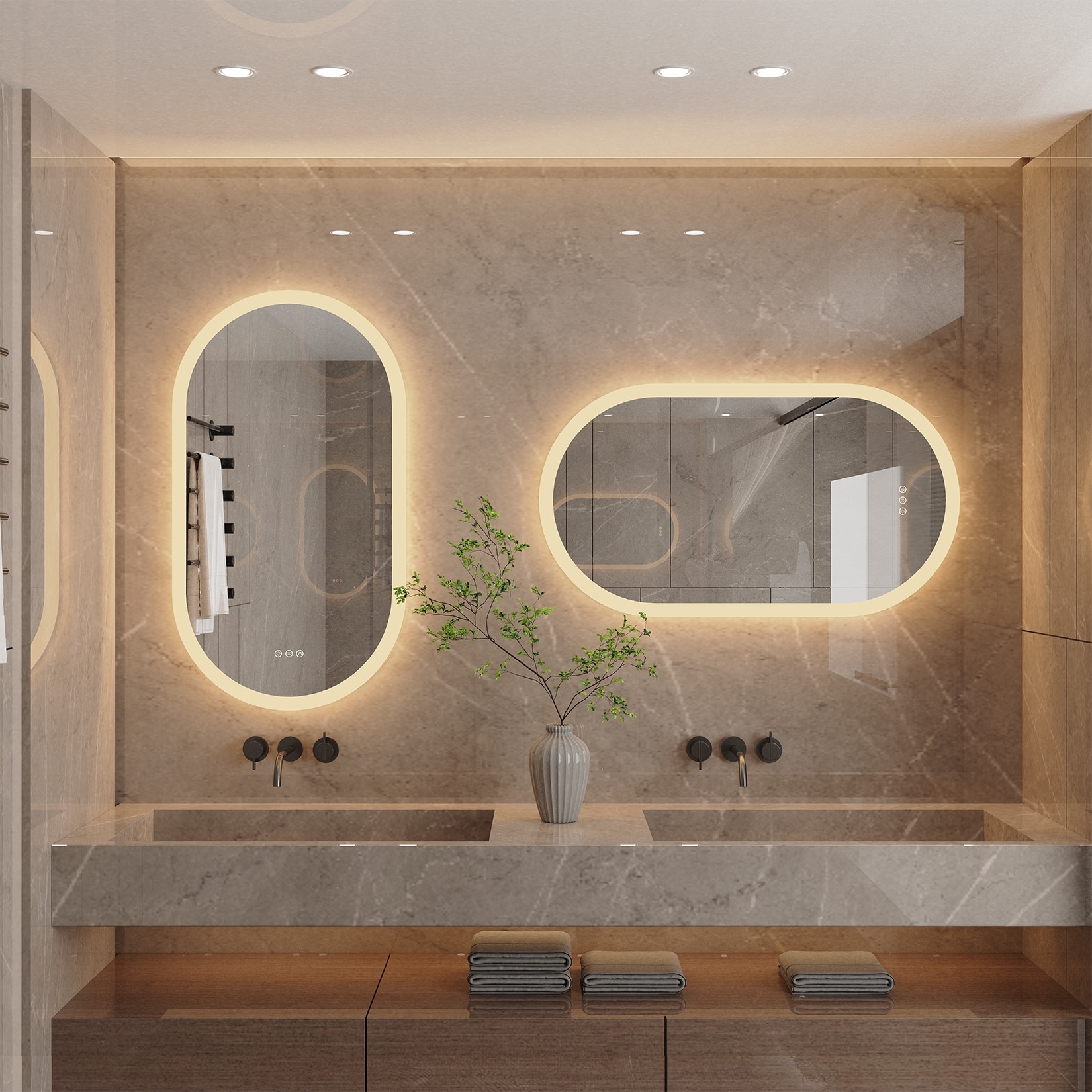 Led glass bathroom mirror cheap