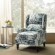 preview thumbnail 40 of 100, Olympus Upholstered Classic Manual Wingback Recliner with Spindle Legs by HULALA HOME FLORAL