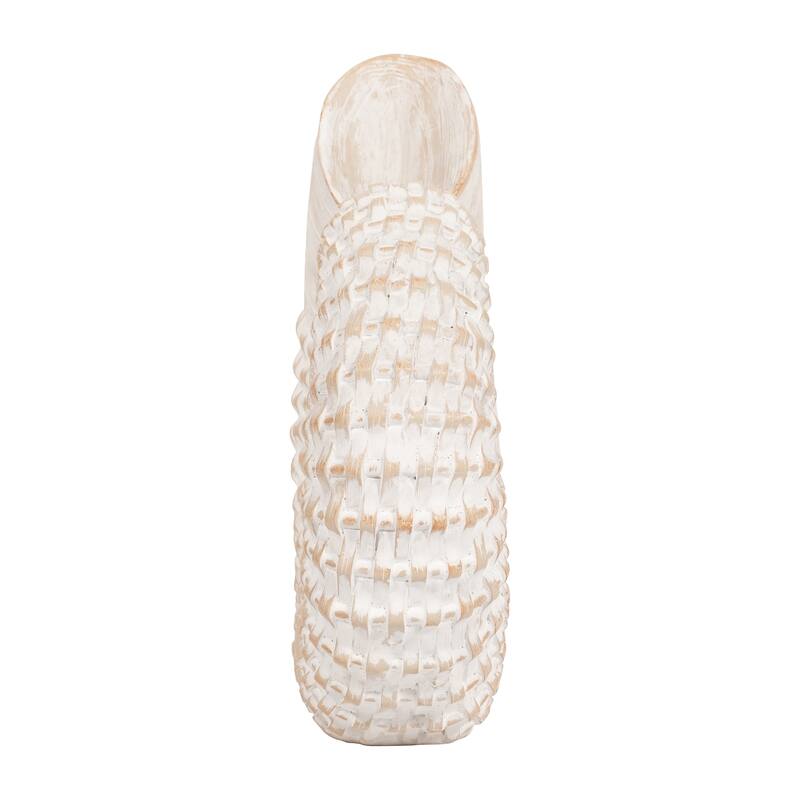 Coastal Decorative Resin Shell Figurine Sculpture - White
