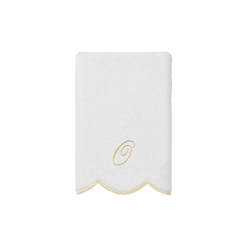 Authentic Hotel and Spa 100% Turkish Cotton Beige ADORNIA Scallop Personalized 3 Piece Towel Set - 3 Piece Set