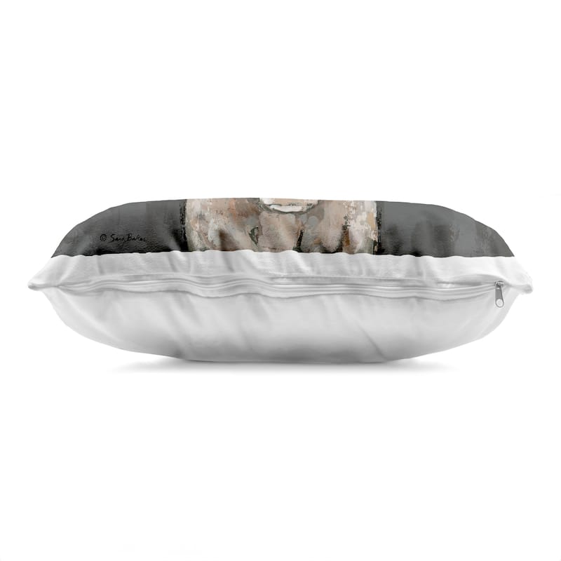 Stupell Longhorn on Murky Grey Decorative Printed Throw Pillow Design by Sara Baker