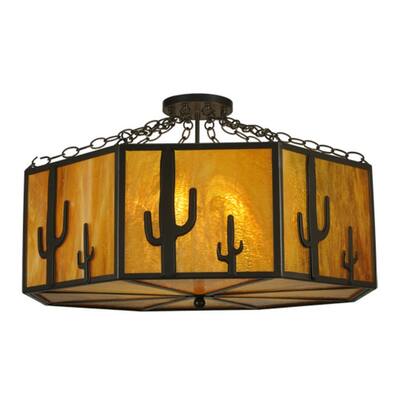 Meyda Tiffany 11849 Southwest 8 Light 28" Wide Semi-Flush Drum Ceiling