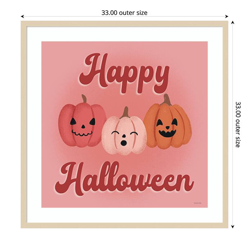 Hometown Halloween XV by Softshell Studio Wood Framed Wall Art Print - Large