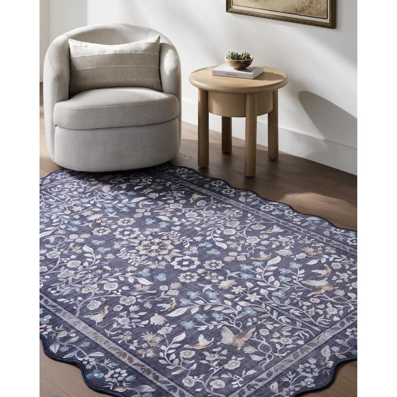 Livabliss Lavable Modern & Contemporary Area Rug - Navy - 7'6" x 9'5"