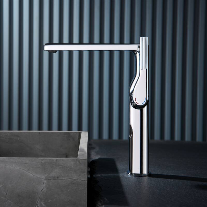 10-1/4"H Solid Brass Single-handle Bathroom Sink Faucet Optional Drain Assembly