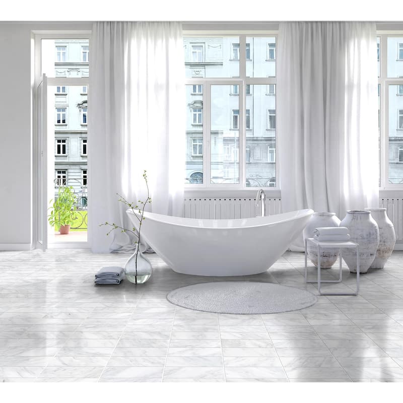 Pale Gray Marble 3" x 9" Polished Tile